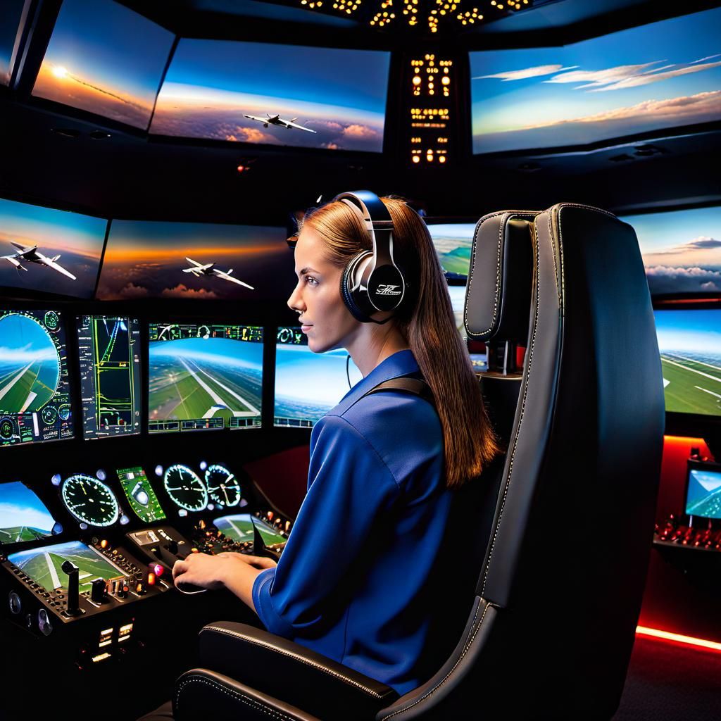 Gaming room/flight simulator of an aviation enthusiast