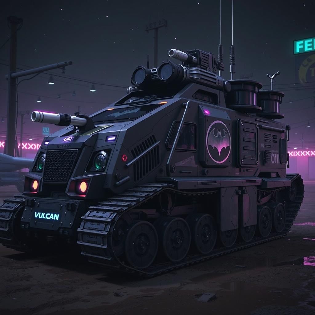 Armored Batman RV Tank with Vulcan Guns