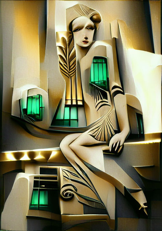 Art Deco Chair in Dark Studio