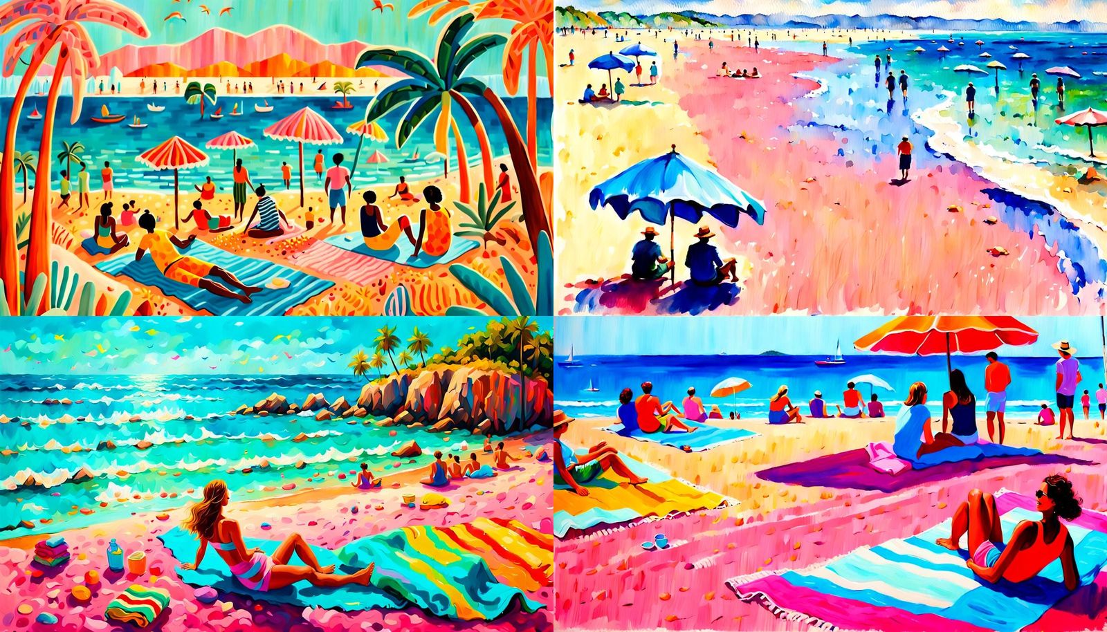 Tropical Paradise: Serene Pink Sand Beach Scene