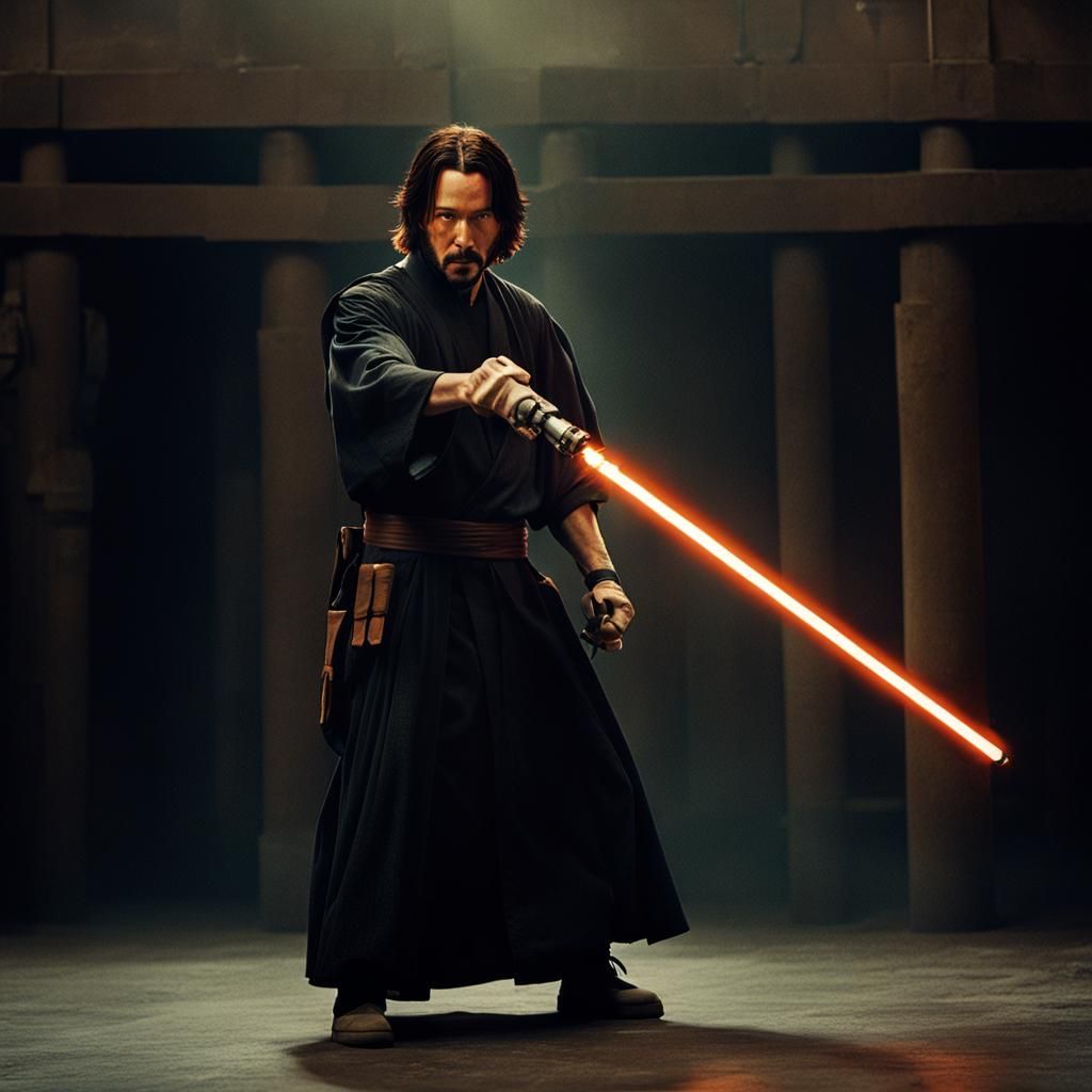Keanu Reeves as Jedi Master: Cinematic Film Still