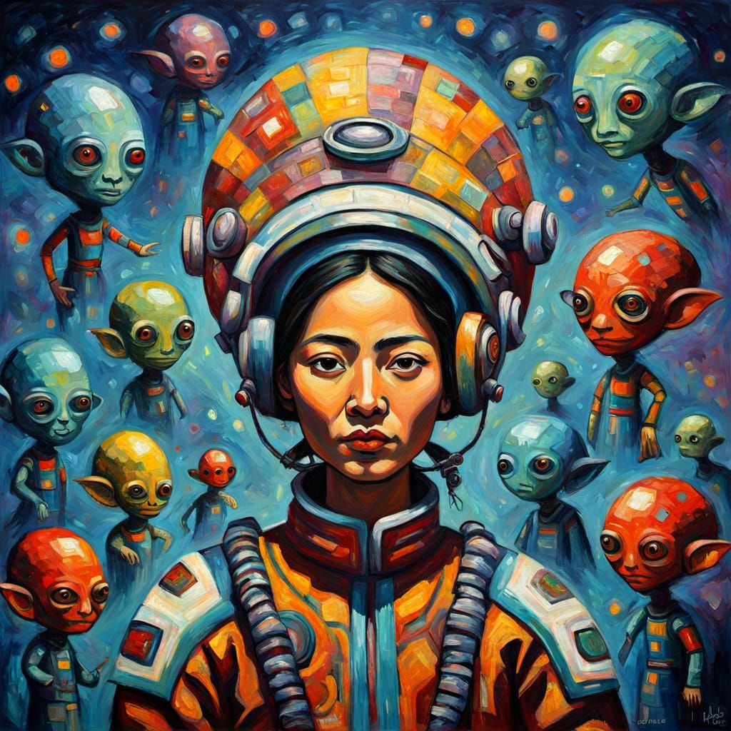Tibetan Shaman Goddess in Cosmic Realm