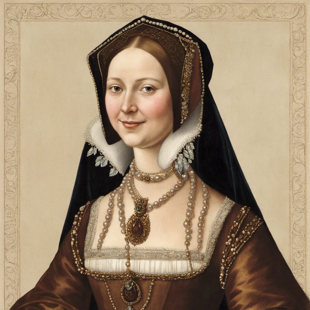 Anne Boleyn Portrait in 15th Century Tudor Style