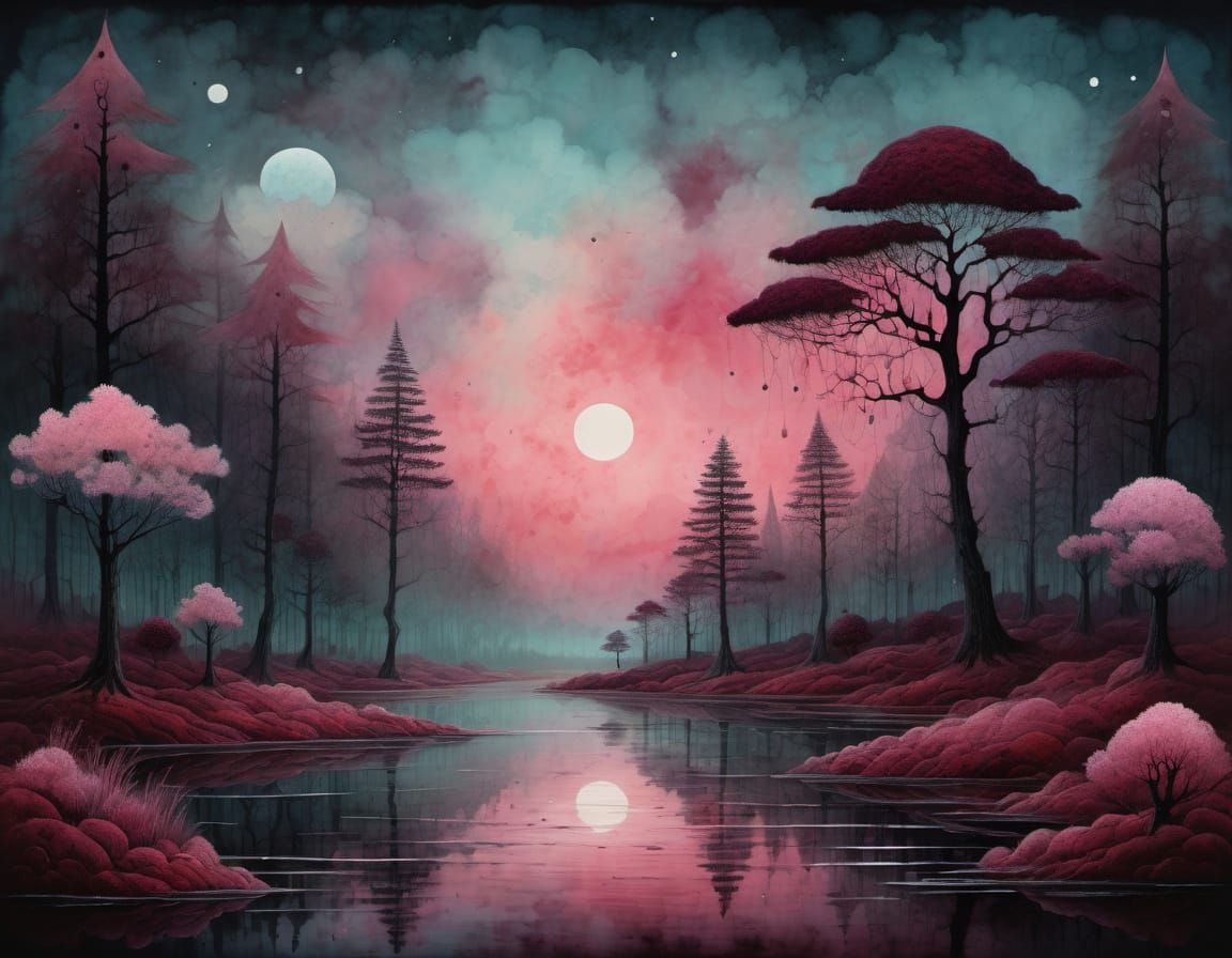 Atmospheric Landscape with Thick Brush Strokes