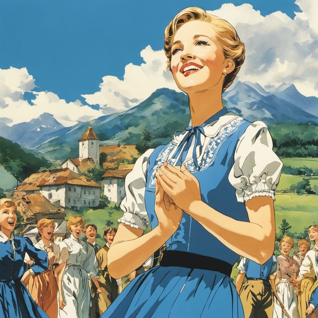 Julie Andrews as Maria Von Trapp in Manga Style