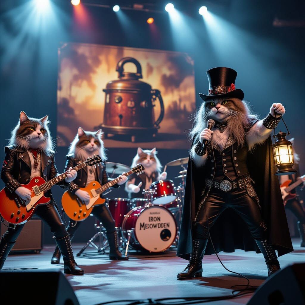 Feline Rock Band 'Iron Meowden' Plays Epic Stadium Show