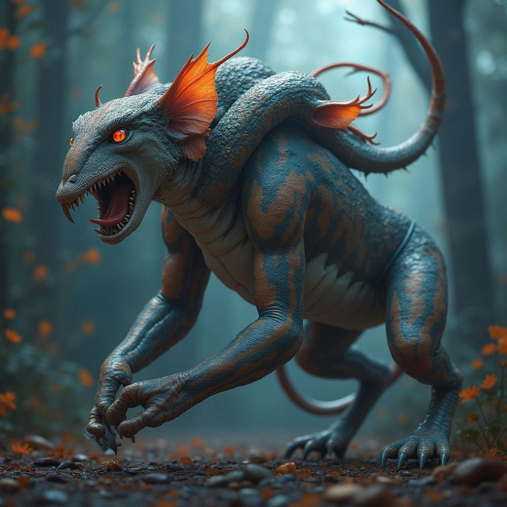 Rat Cobra Tiger Hybrid in Detailed Matte Painting