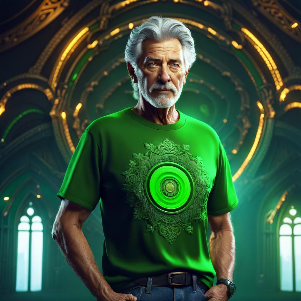 Youthful Man with Green Eyes: Fantasy Concept Art