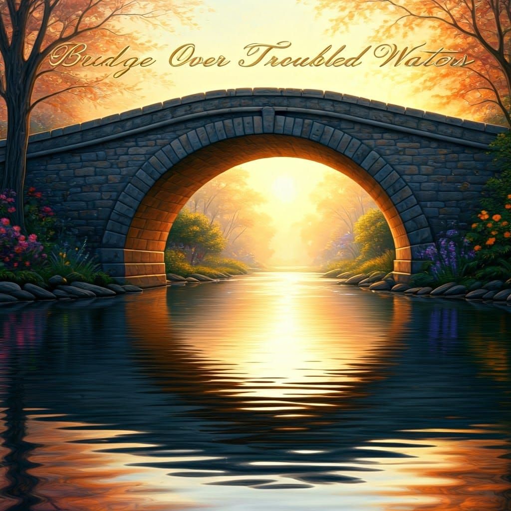 Serene Bridge Over Tranquil Waters in Warm Golden Light