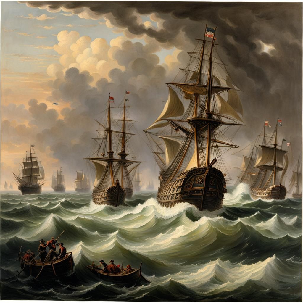 Kraken Attacks Warships at Sea