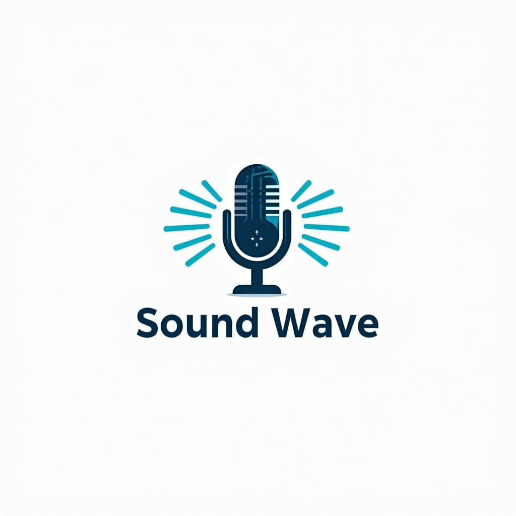 Sound Wave Vector Logo with Radiating Aura