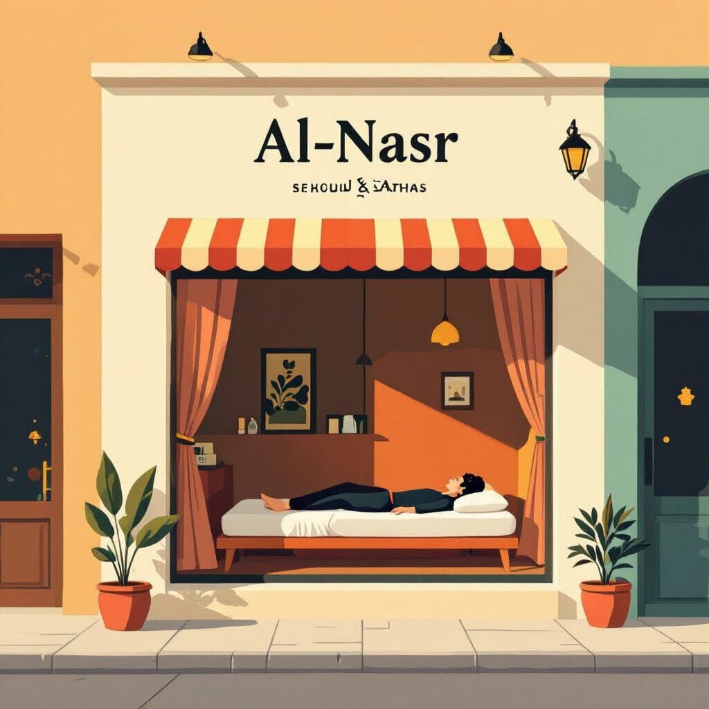 Al-Nasr Storefront: Minimalist Mattress Shop