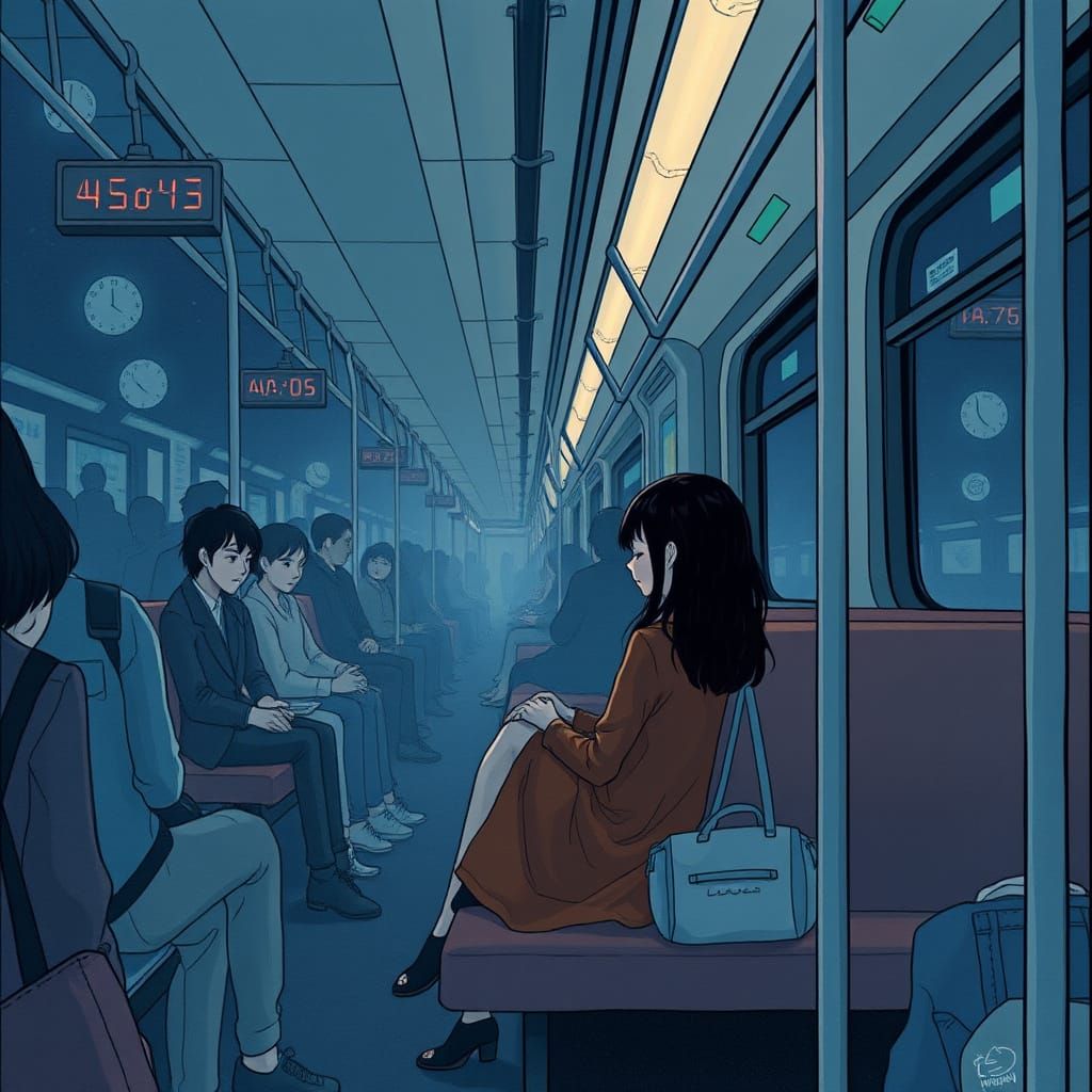 Melancholy on a Night Train: Evocative Digital Art