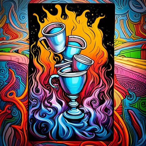Graffiti Art Tarot Card: The Five of Cups