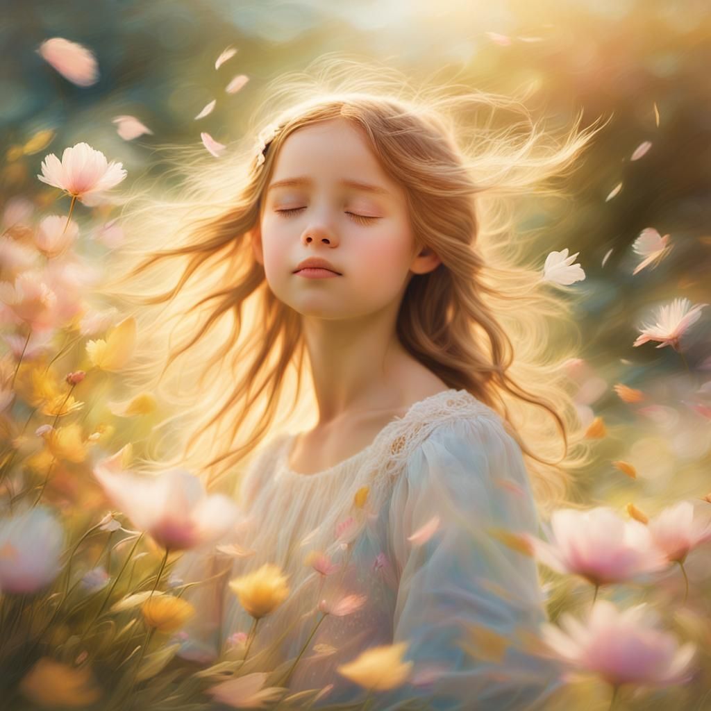 Surreal Garden Dream in Soft Impressionist Style