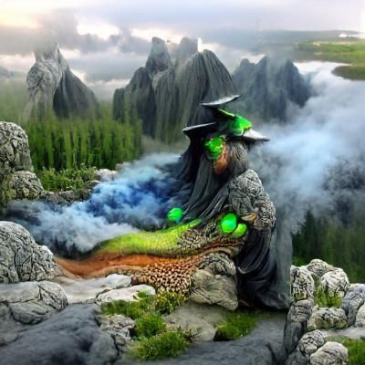 Lizard Wizard with Magic, Fire and Dragon Scales