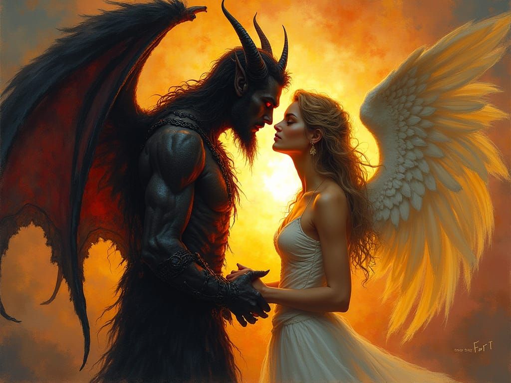 Doomed Love: Demon and Angel in Twilight, Illustration