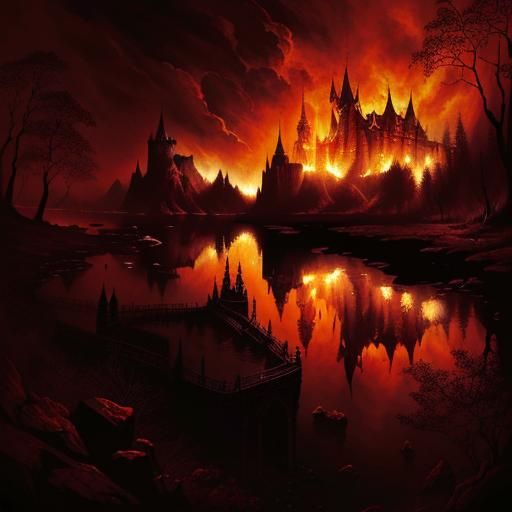 Dracula's Castle: Occult Horror Illustration