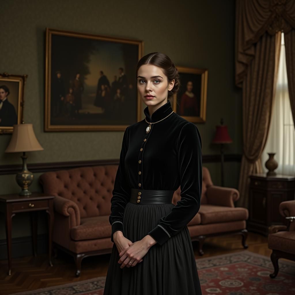 Victorian Woman in Pre-Raphaelite Style