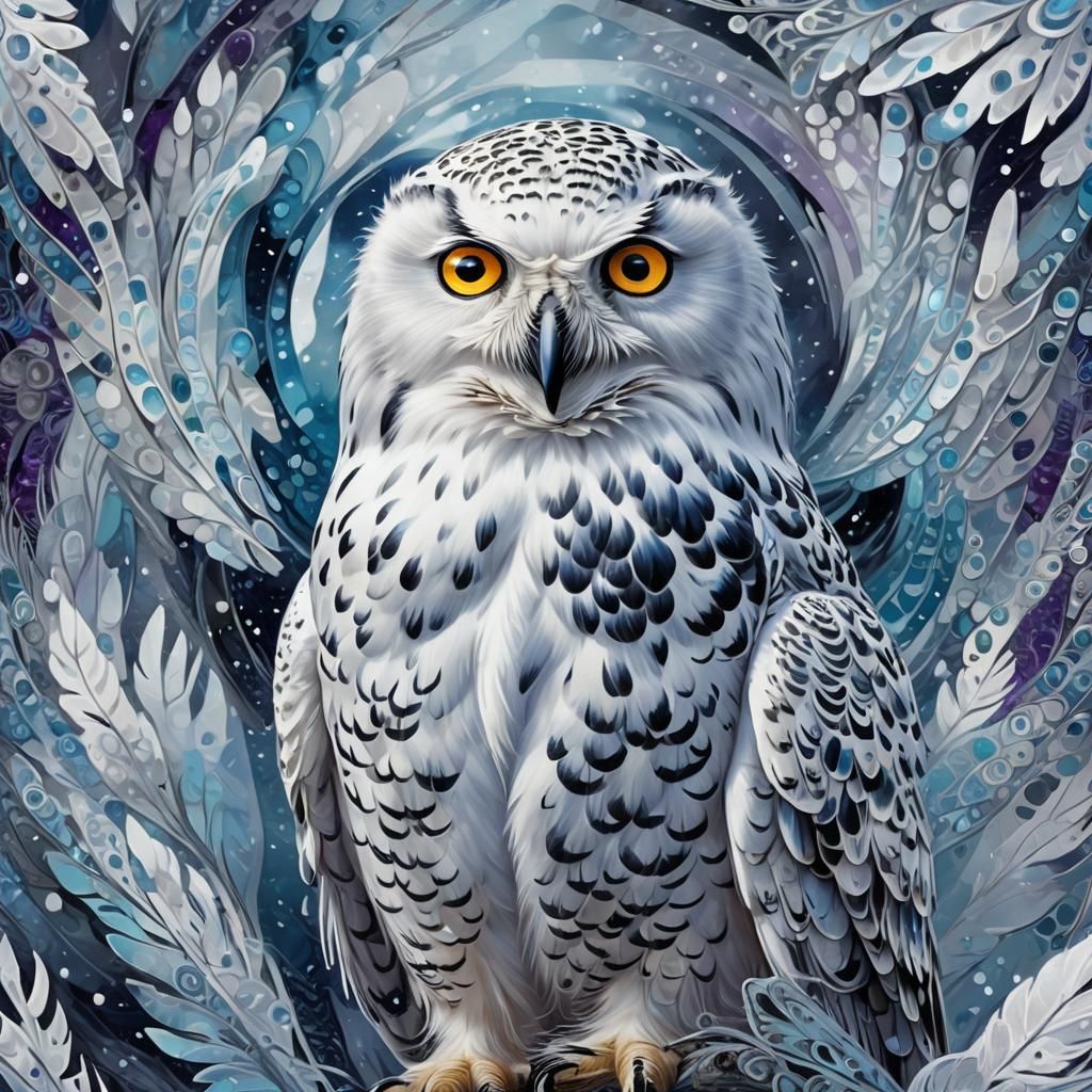 Snowy owl kaleidoscope