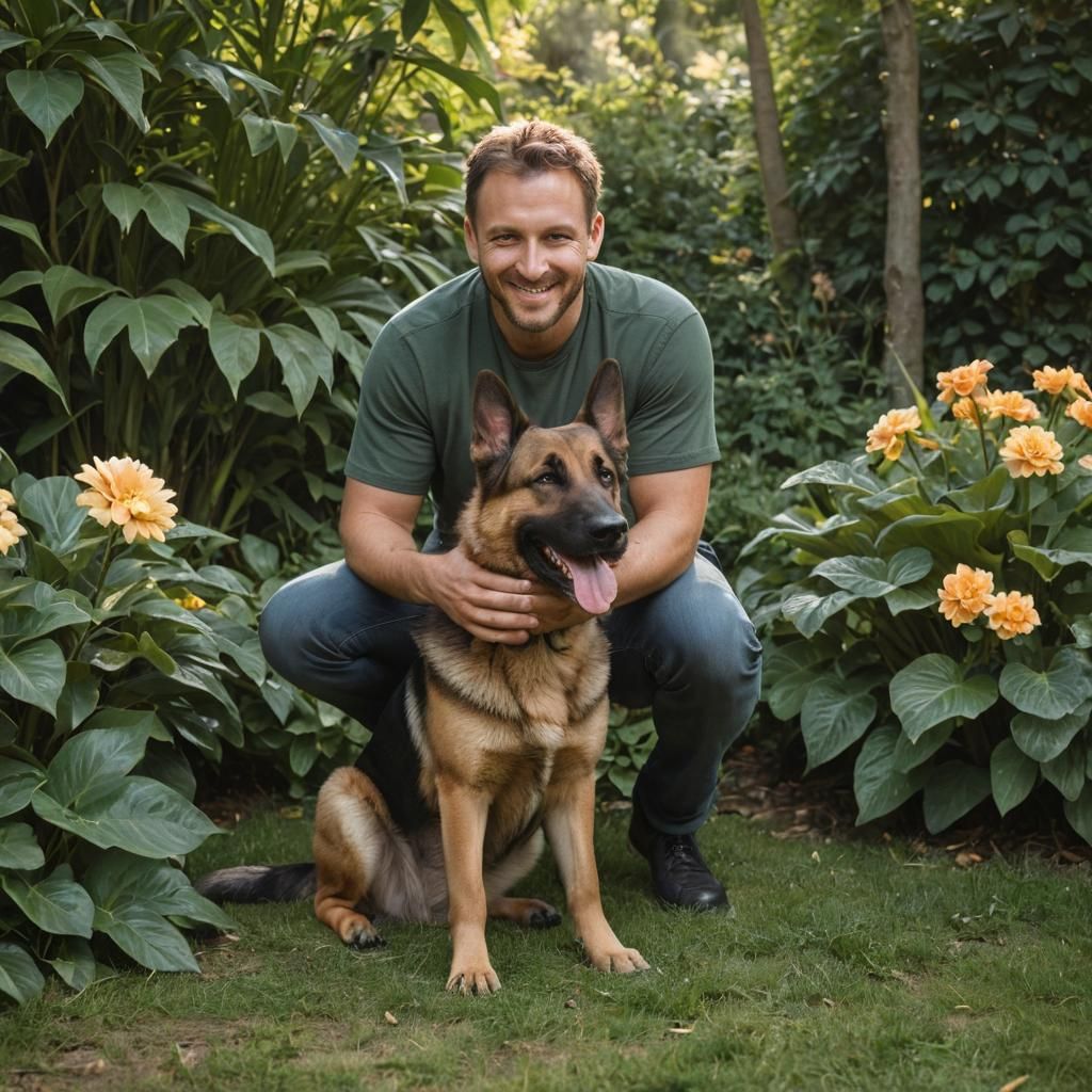 Man and Dog: A Candid Portrait in Natural Light