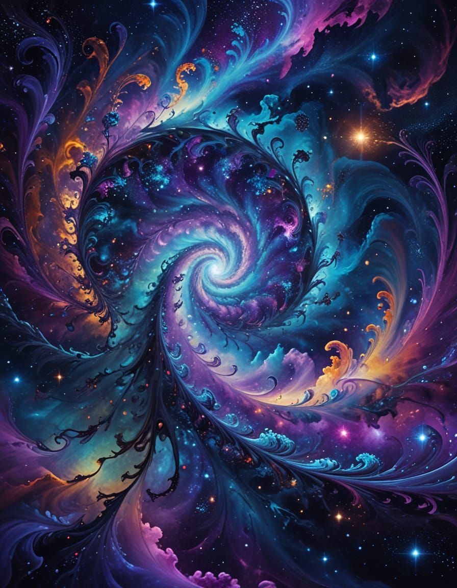 Soul Explores Infinite Cosmic Void in Surreal Style