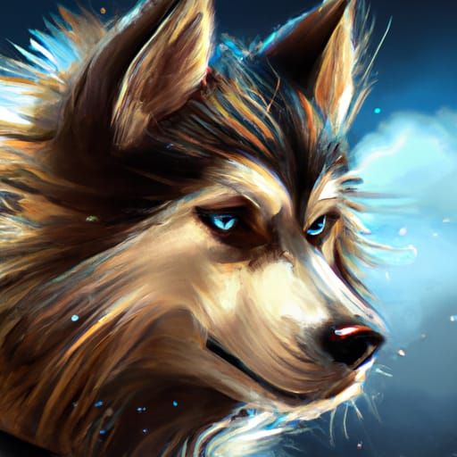 Hyperdetailed Husky Portrait in Volumetric Lighting