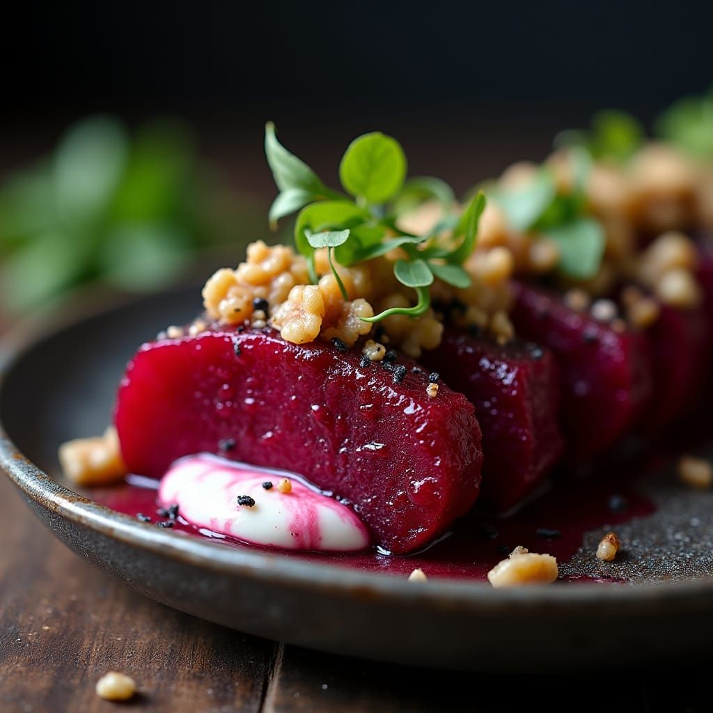 Roasted Beet Fingers with Blue Cheese Glaze