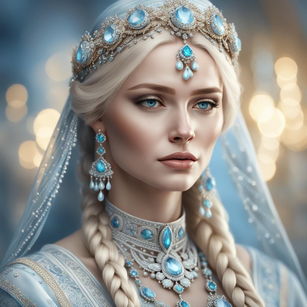 Angelic Russian Beauty in Traditional Slavic Attire