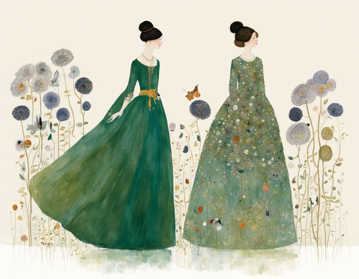 Artistic Fusion: Klimt and Grossmith Inspired Creation