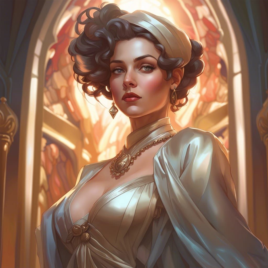 Woman in Silk: Hyperdetailed Concept Art Portrait