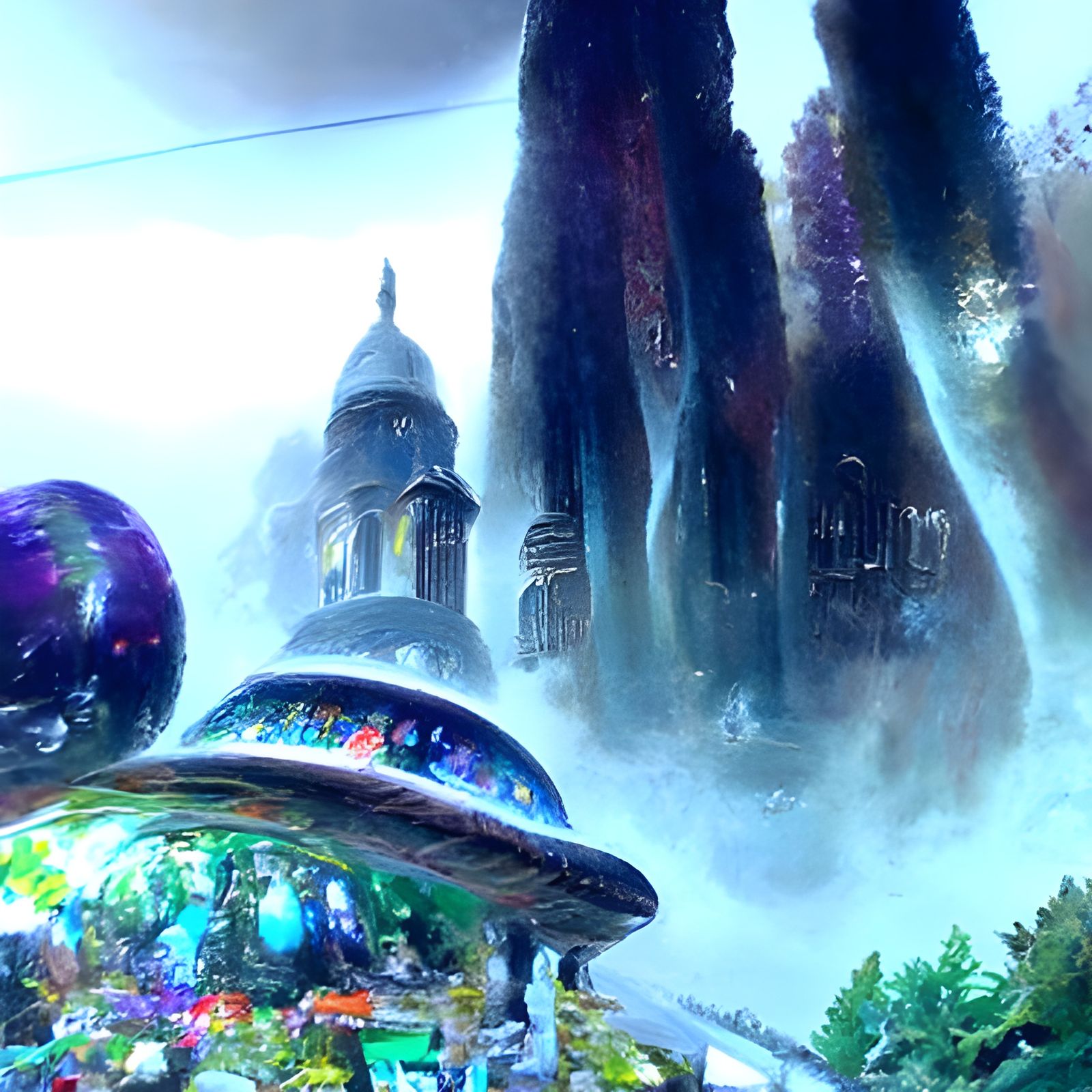 Ethereal Alien City on Distant Planet