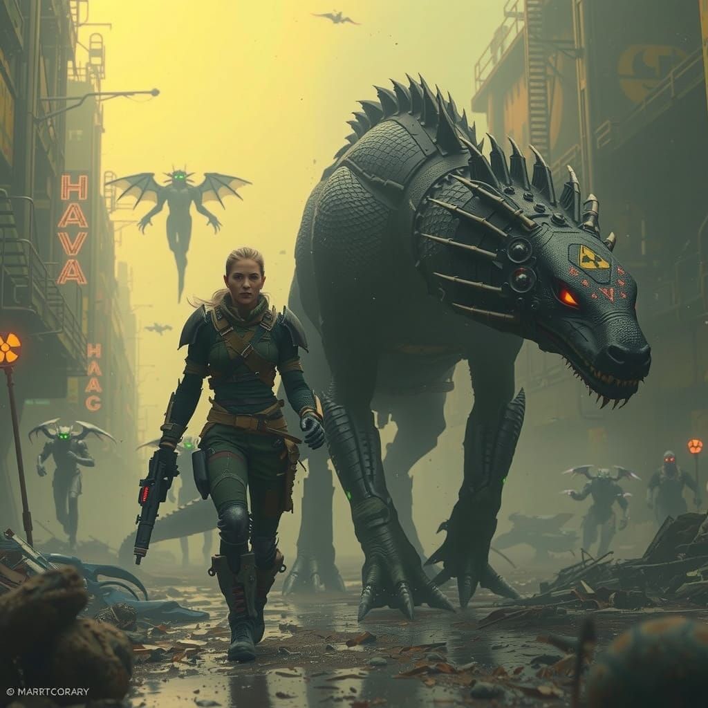 Cybernetic Warrior Fights for Survival in Toxic Wasteland