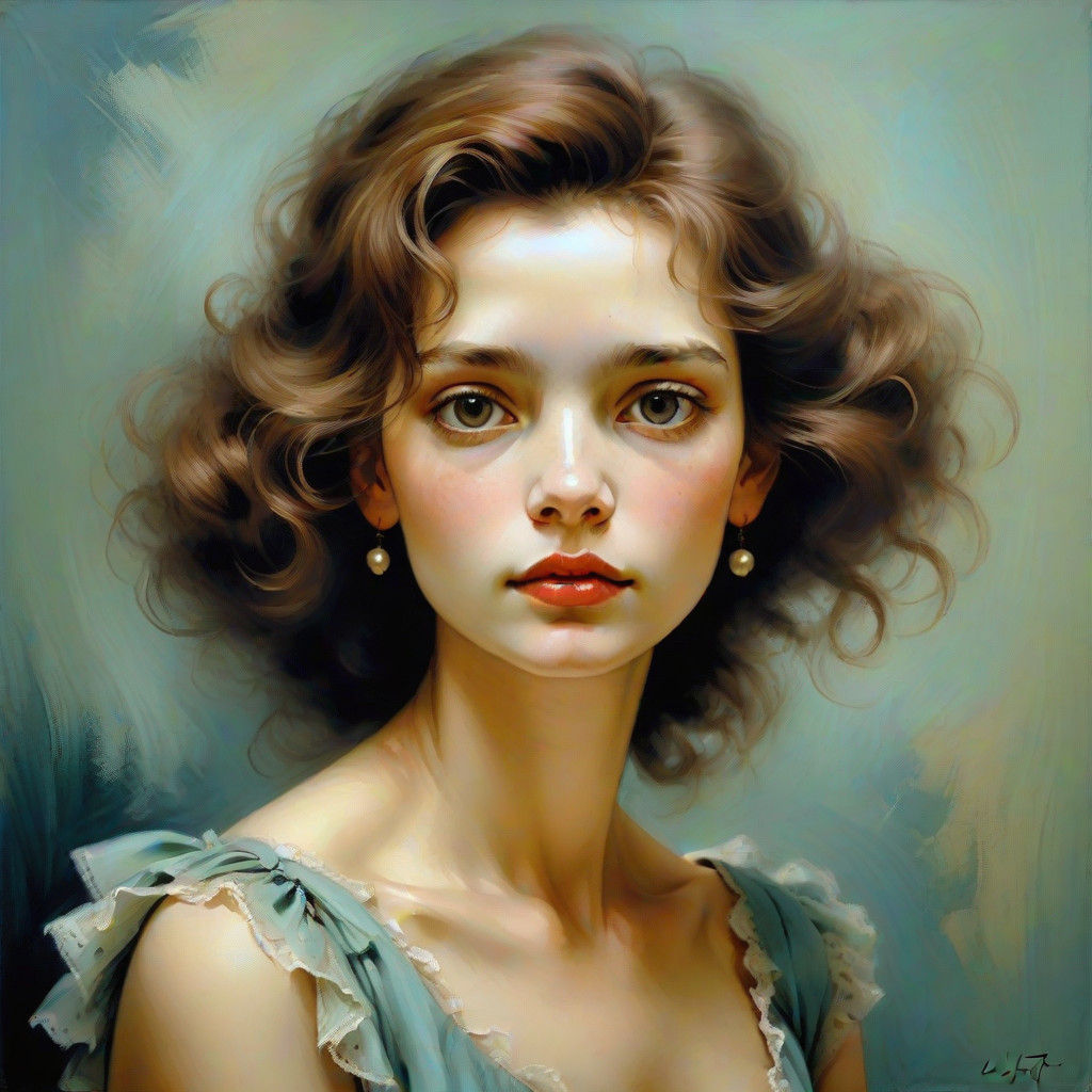 Expressive Oil Portrait with Rough Strokes and Texture