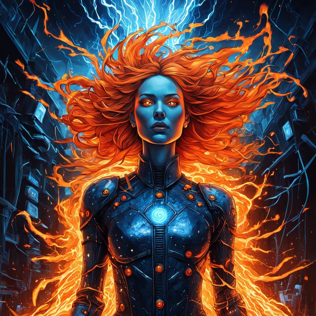 Broken Energy Wraith in Surreal Sci-Fi Digital Art