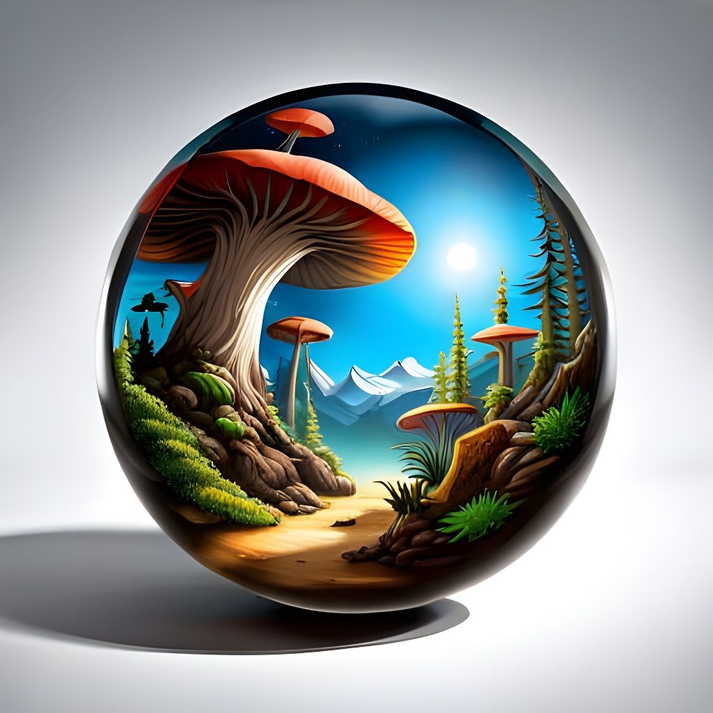 fantasy world inside a magic orb