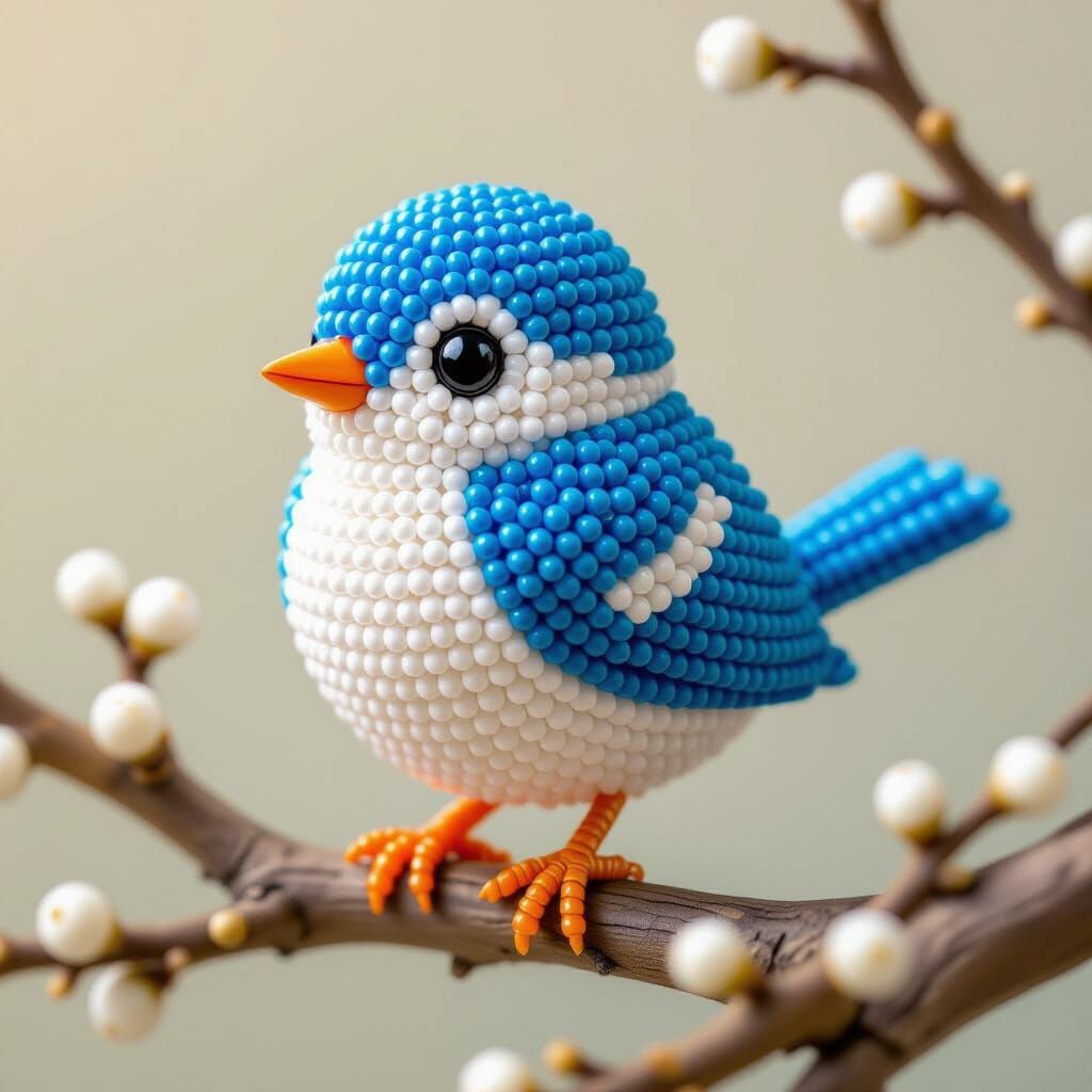Cute Beaded Bird: Simple and Charming Design