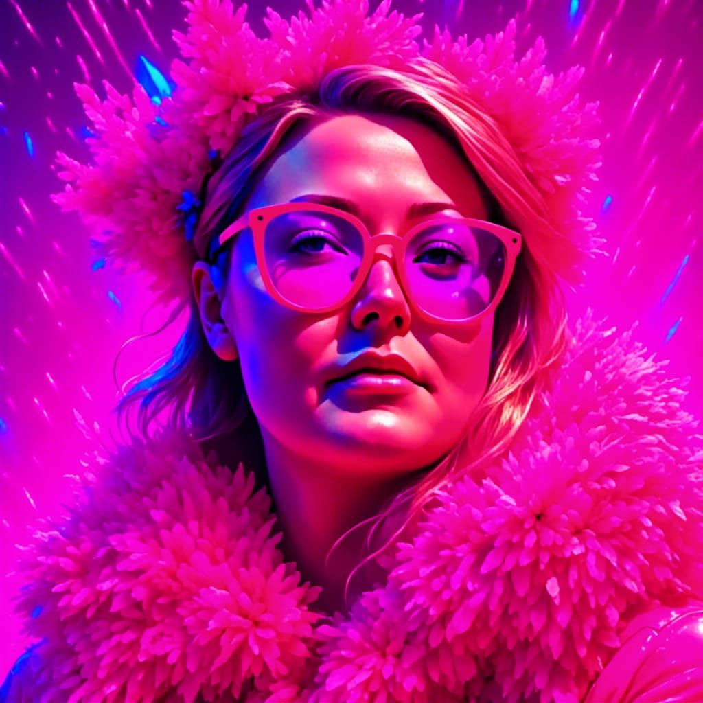 Neon 80s-Inspired Self-Portrait
