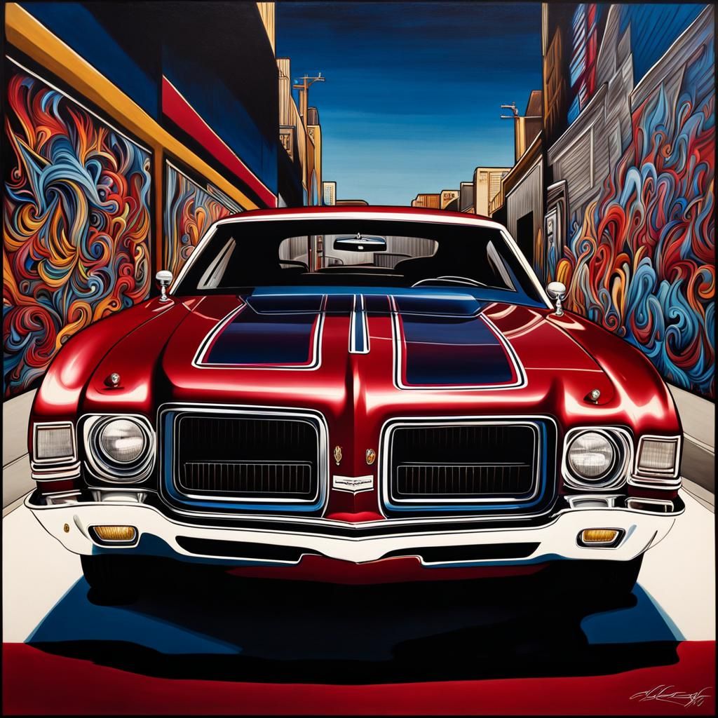 Custom 1972 Cutlass in Graffiti Art Style