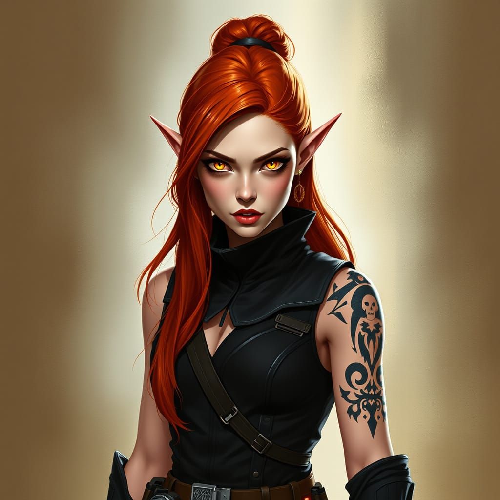 Red-Haired Sith Assassin in Dark Side Glow