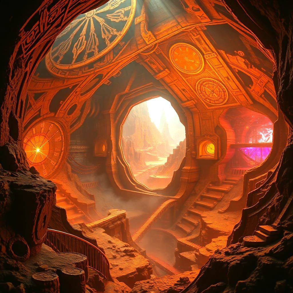 Beautiful World Inside Earth Time Clock