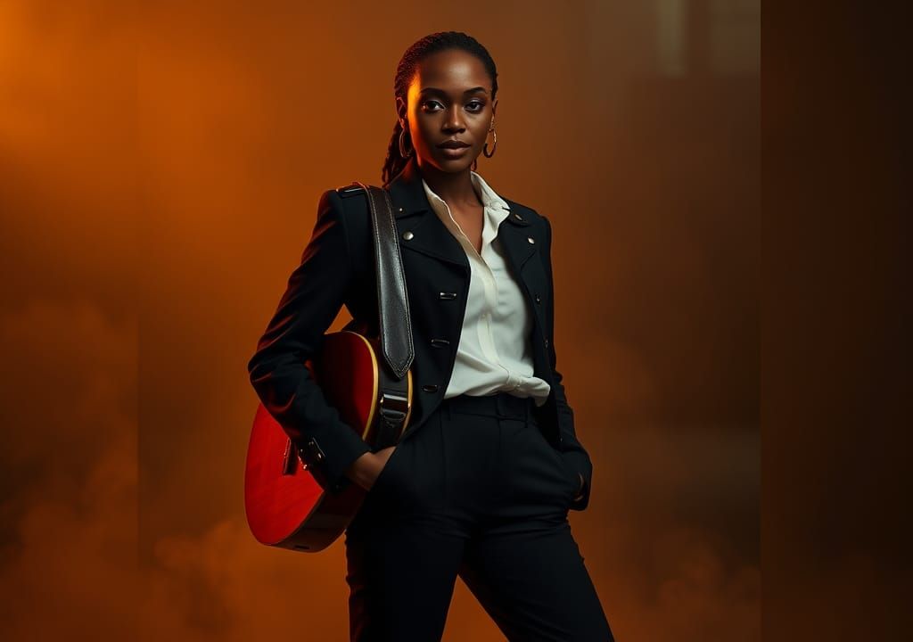 Sade Adu: A Portrait in Smoky Golden Light