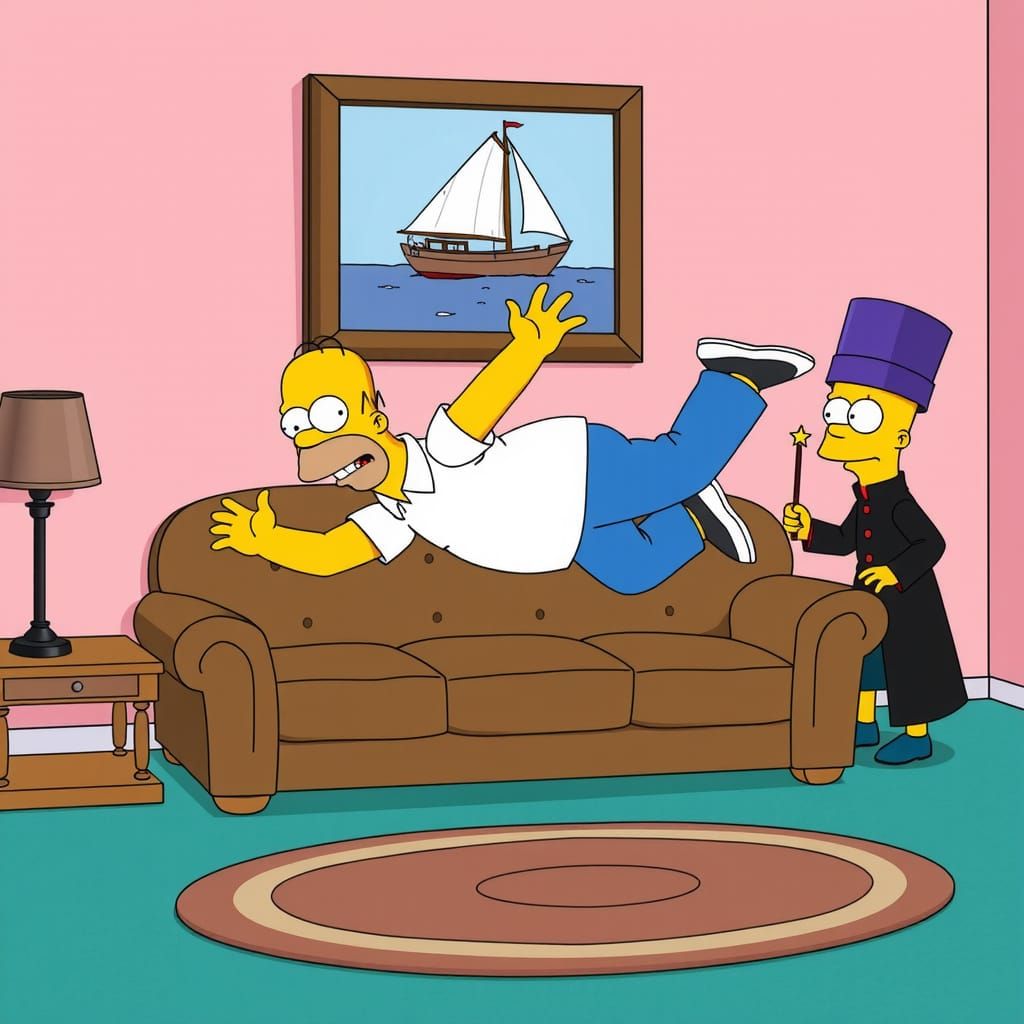 The Simpsons' Iconic Diving Homer Couch Gag