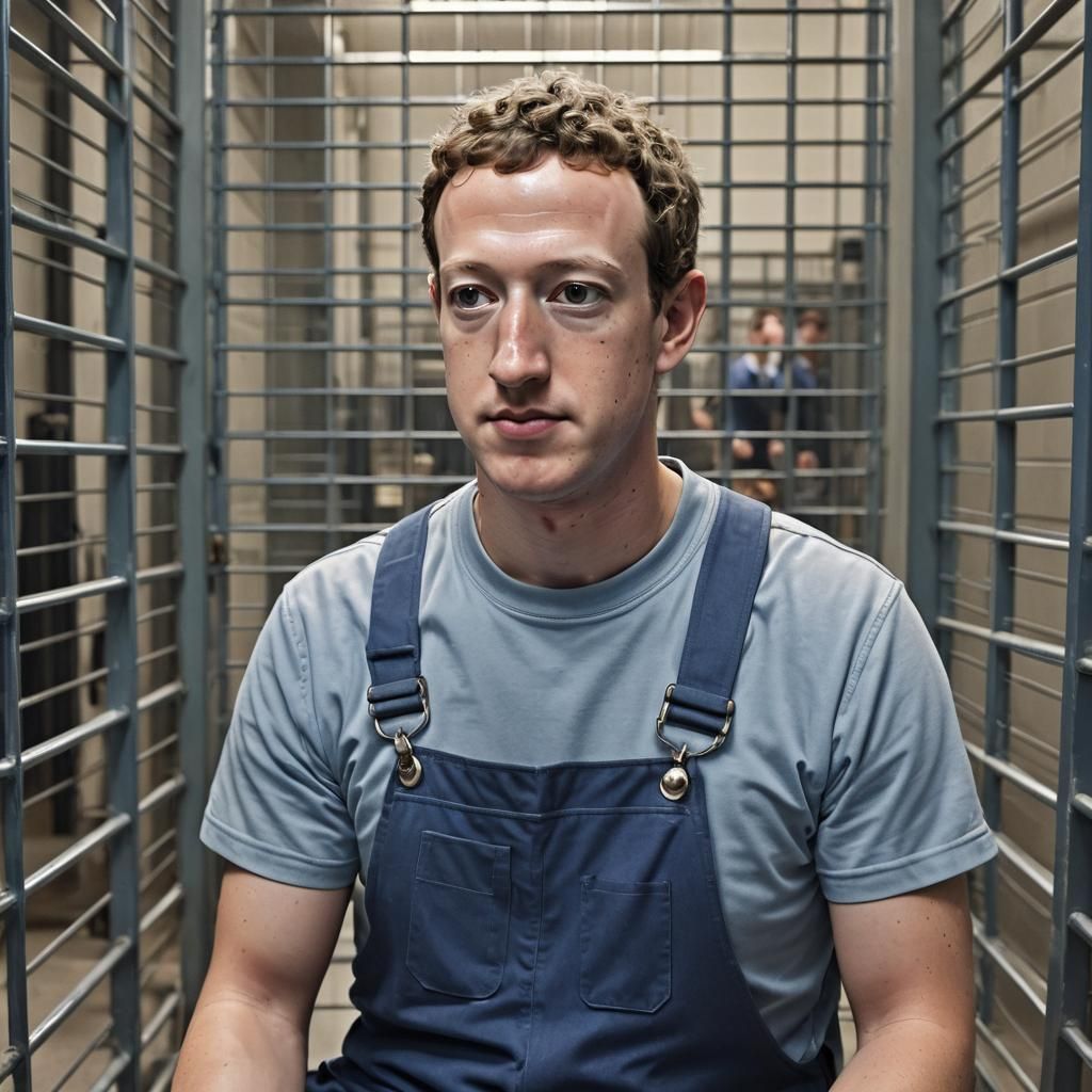 Mark Zuckerberg Behind Bars: Hyperrealistic 3D Rendering