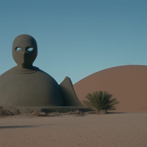 Desert Dome Guardians in Retro Sci-Fi Style