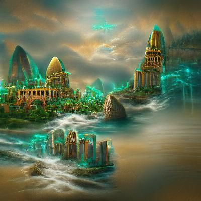 Lost City of Atlantis Digital Illustration