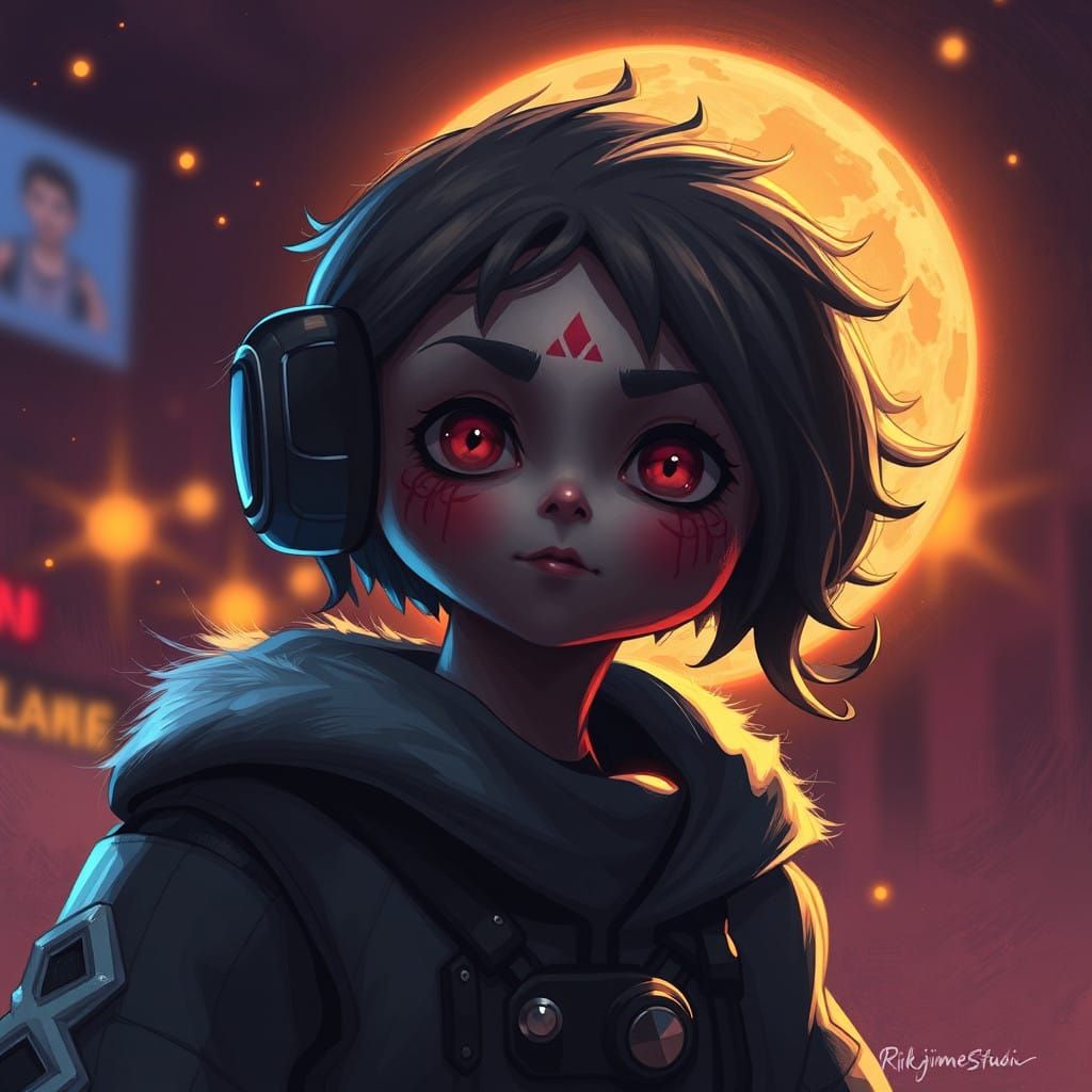 Vibrant Futuristic Scene in a Cyberpunk Aesthetic