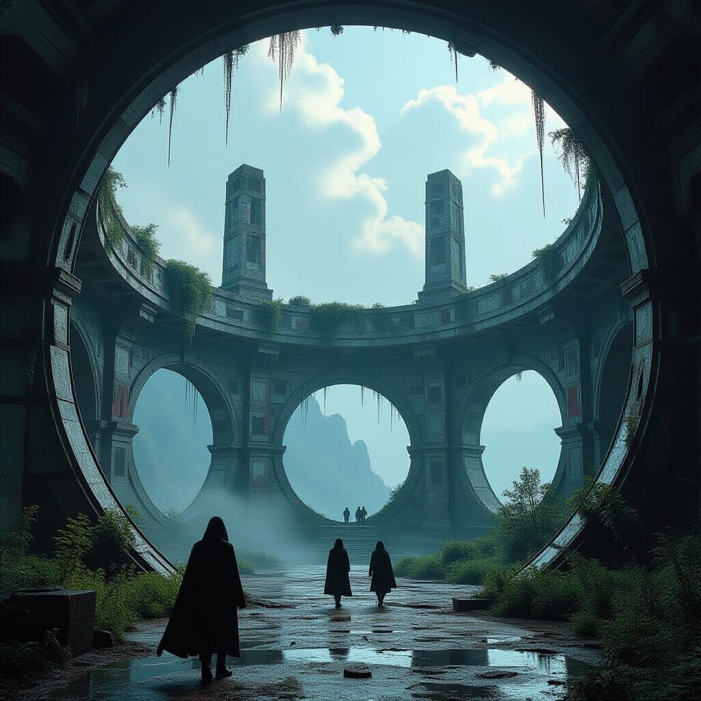 Alien Rotunda Ruins: Detailed Matte Painting