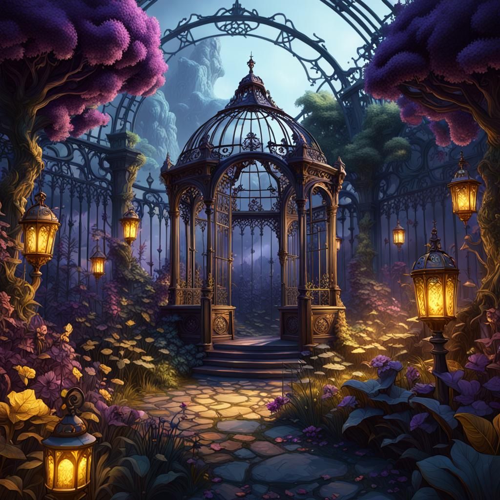 Dark Fantasy Garden of Caged Souls