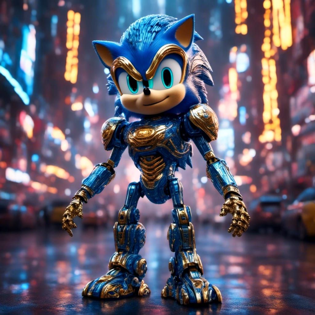 Robotic Chibi Sonic Battle Angel in Anime CGI